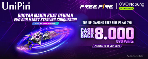 Miliki Evo Gun M1887 Sterling Conqueror Sekarang! – Top Up Free Fire Pakai OVO dan Dapatkan Ekstra Cashback 8Rb OVO Points!